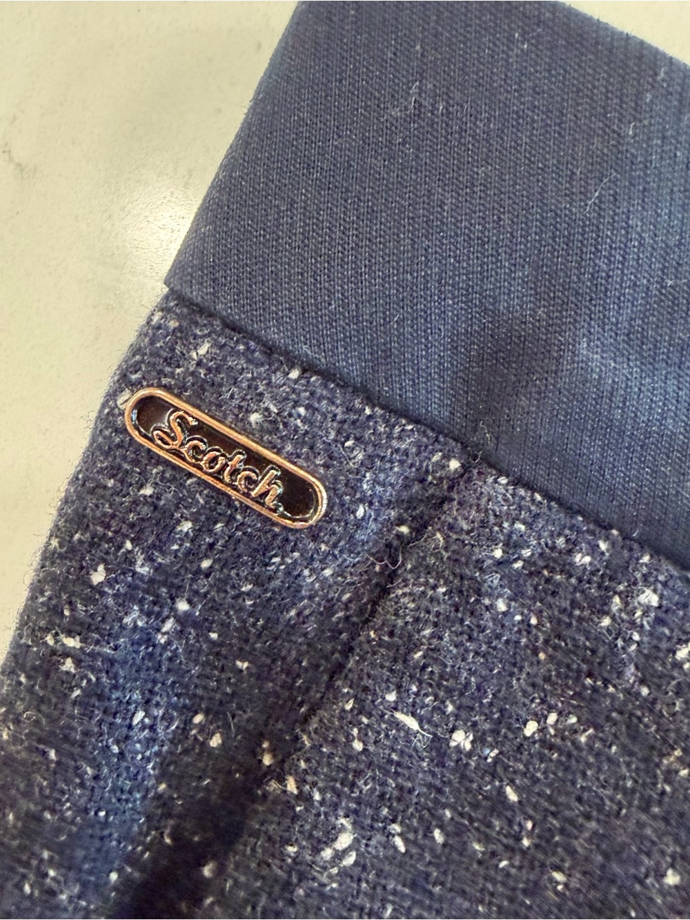 Scotch & Soda Men’s Stuart Washed Cotton-Blend Twill Navy Chino - Picture 5 of 10